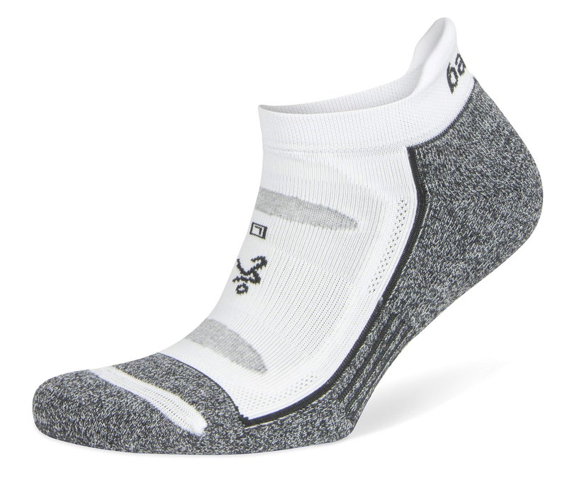 Balega Blister Resist Performance No Show Athletic Running Socks for Men and Women (1 Pair), White/Grey, Small - Image 1